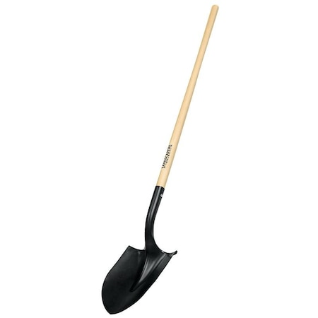 Shovel, Hardwood Handle, Cushion Grip Handle, 45 In L Handle